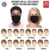 Secret Artist XLarge to 2XL Cloth Face Mask. Black Reversible Black