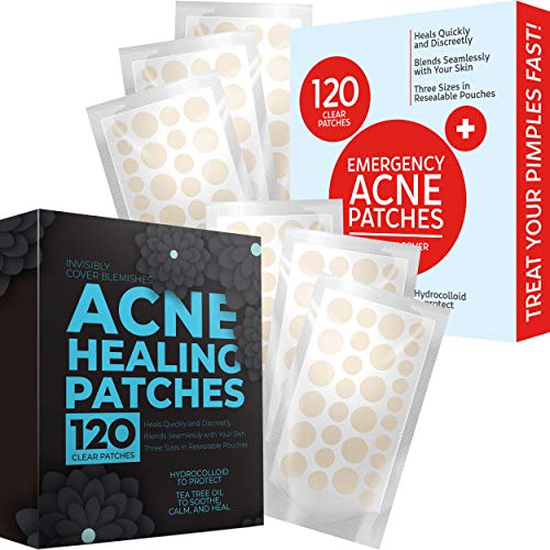 Pimple Patch Acne Treatment - Tea Tree Oil (120 Count), Hydrocolloid Bandages