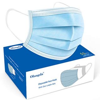 Olangda 50Pcs Disposable Face Masks with Elastic Earloop