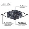 RUNHOOD 6 Pcs Cloth Face Mask for Adult, 3 Layer Paisley