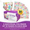 Donut Mask (50 Pack) - Premium 3-PLY Fun Masks for Women