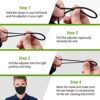 Black Cloth Face Mask, Adjustable Reusable Washable Cover