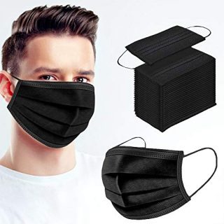 Black Disposable Face Mouth Protection for Men 50Pcs