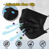 50 Pcs Black Mask Disposable Face Masks Breathable Dust Filter