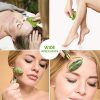 PIXNOR 3pcs Jade Roller and Gua Sha Set, Facial Roller for Skin