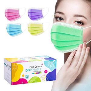 Multicolor Masks Disposable Women Pink Colors Mask Disposable