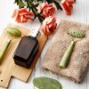 4 Pack Jade Roller Facial Ridged Roller Kits Skin Roller with 2 Pieces