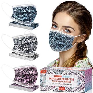 60 Pack Disposable Face Masks, Face Mask for Women