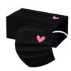50PC Black Disposable Face Mask For Adults With Designs Cute