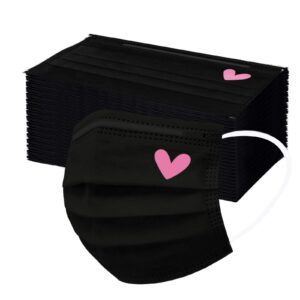 50PC Black Disposable Face Mask For Adults With Designs Cute