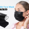Face Mask Black, Disposable Face Masks, 3 Layer Design Protection