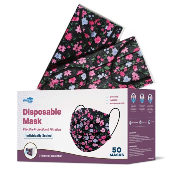 WeCare Disposable Face Mask Individually Wrapped - 50 Pack