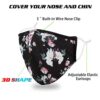 Cloth Designer Reusable Face Mask Women Female, Lanyard Strap Clip
